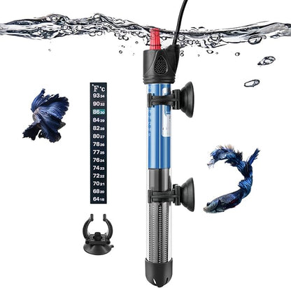Hitop 25W/50W/100W/300W Adjustable Aquarium Heater, Submersible Glass Water Heater for 5 – 70 Gallon Fish Tank (50W) FEDOUR