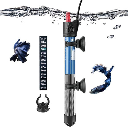 Hitop 25W/50W/100W/300W Adjustable Aquarium Heater, Submersible Glass Water Heater for 5 – 70 Gallon Fish Tank (25W) FEDOUR