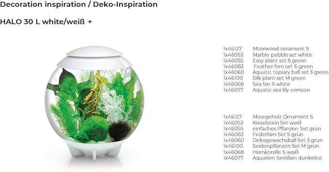 biOrb Medium Green Silk Plant Set, Colorful and Durable Aquarium Decorations biOrb