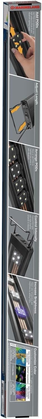 Marineland Fully Adjustable Essential LED Light for 55-75 Gallon Aquariums, Customizable Lighting Marineland