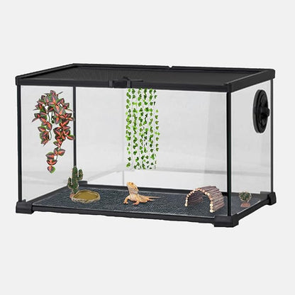 47" x 24" Large Reptile Carpet Terrarium Liner Bedding Reptile Substrate Mat Tank Accessories for Bearded Dragon Snake Lizard Tortoise Leopard Gecko (Black) Mechpia