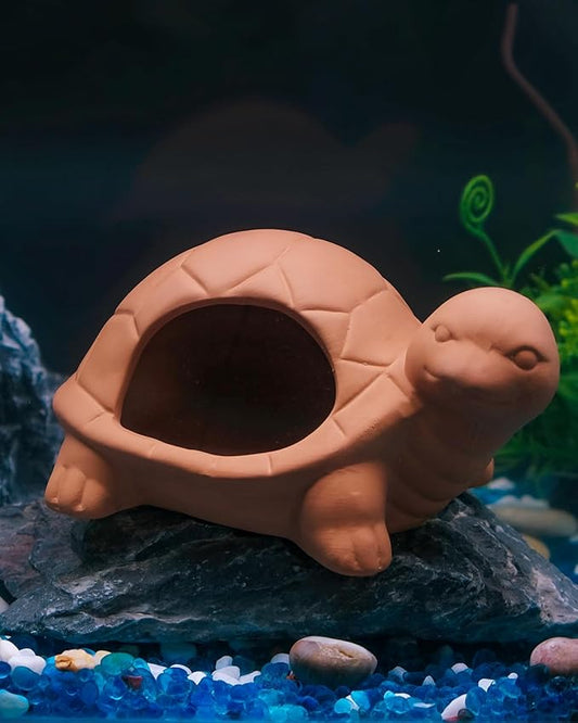 Uniclife Aquarium Turtle Ornament Fish Tank Decoration Ceramic Turtle Animal Hut for Fish Tank Landscape Aquarium Hideout Hideaway Spawning Cave Decor for Shrimp Betta Goldfish and Reptiles UnicLife