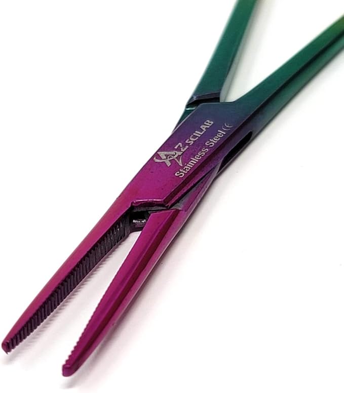 Dog Pet Ear/Nose Hair Puller Grooming Hemostat Locking Forceps Pliers, 5.5" (14cm), Straight (Lava) A2Z+SCILAB