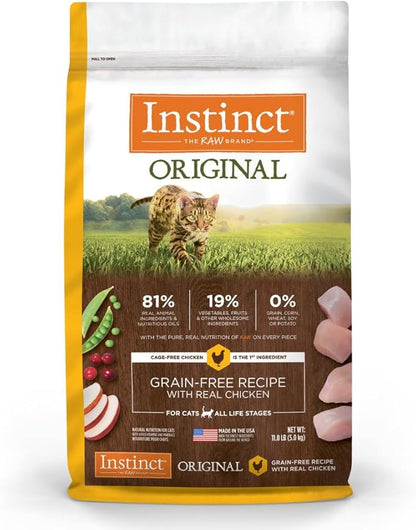 Instinct Original Grain Free Recipe with Real Chicken Natural Dry Cat Food, 11 lb. Bag - PAWPICO
