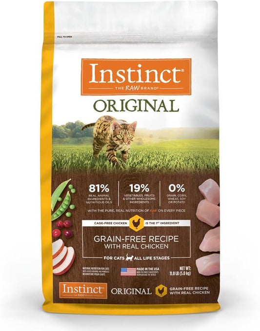 Instinct Original Grain Free Recipe with Real Chicken Natural Dry Cat Food, 11 lb. Bag - PAWPICO