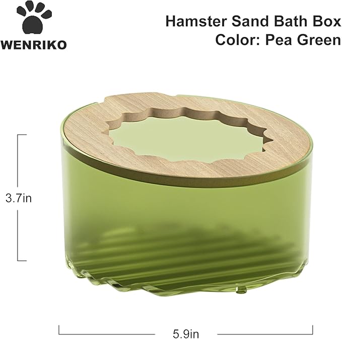 Hamster Bathroom, Small Animal Sand Bath Box, Premium Hamster Bathtub, Easy to Clean, Small Animals Cage Accessories, Sand Bath Container for Dwarf Hamster, Syrian Hamster, Gerbil Wenriko