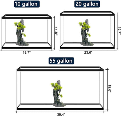 Tall Aquarium Mountain View Stone Decorations Aquarium Ornament Rock Cave Landscape Artificial Mountain Hill View Fish Tank Caves for Betta Hiding Reptile Aquarium Supply VMCN
