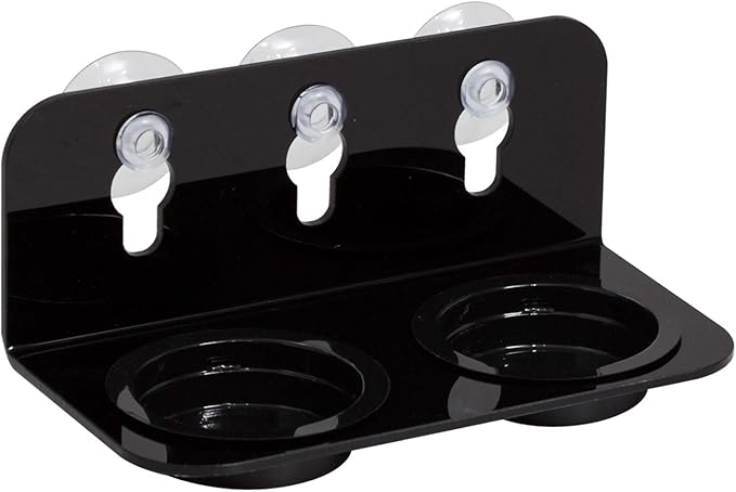 REPTI ZOO Reptile Water Bowl Double Grid Gecko Food Dish Feeder Detachable Suction Cup Reptile Feeding Dish Feeder with 6 Pcs Cups Dish Bowls for Pet Food and Water Feeding REPTIZOO