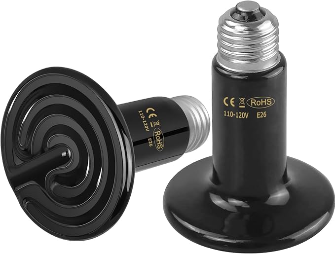 200W Ceramic Heat Emitter - Black Reptile Heat Bulb - Infrared Reptile Heat Lamp for Lizards, Amphibians, Turtles, Dogs, Cats - Ideal for Pet Heating - No Light, No Harm - ETL Listed HARTOMPET