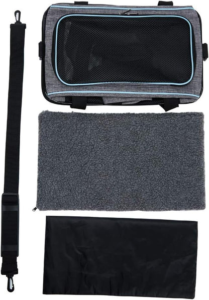 Vceoa 17.5x11x11 Inches Cat, Dog Carrier for Pets Up to 16 Lbs, Soft-Sided Cat Bag Animal Carriers Travel Puppy Carry As a Toy of Fabric Pet Home - PAWPICO
