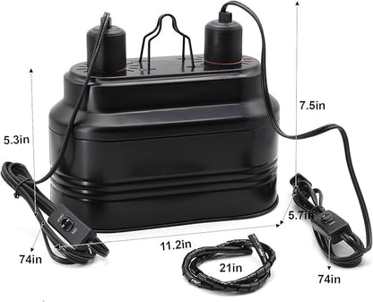 Reptile Dual Light Fixture, Reptile Heat Lamp Fixture with Separate Switches Fit for UVB Bulb Basking Heat Bulb for Reptile Glass Terrariums WelcometoMECESORReptileWorld