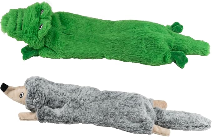 SHARLOVY Dog Squeaky Toys No Stuffing 2 Pack Dog Toys for Small Dog Toys Crinkle Dog Toys Durable Dog Chew Toys Plush Cute Animals Puppy Toys for Teething Pet Toys - PAWPICO