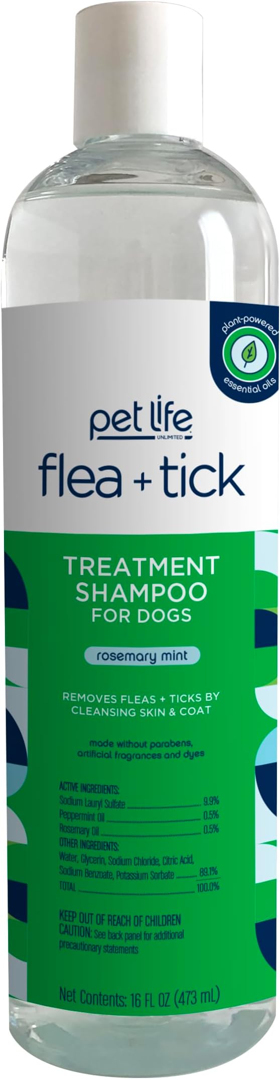 Pet Life Unlimited Natural Flea & Tick Gel Treatment Shampoo for Dogs | Made in USA | 16 Ounce PetLifeUnlimited