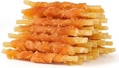 MON2SUN Rawhide Free Dog Treats Chicken Wrapped Cod Sticks for Small Dogs Healthy Training Treats Soft Dog Snacks (14.11 Ounce -Pack of 1) - PAWPICO