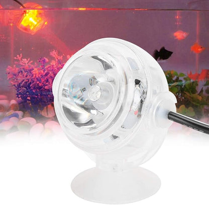 GLOGLOW Aquarium Lights, Plastic LED Fish Colourful Gradient Waterproof Submersible Night Spot Light LED Aquarium Light Fish Colored Light(US Plug Red) GLOGLOW