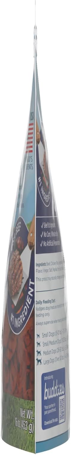 Blue Buffalo Nudges Grillers Natural Dog Treats, Beef, 16oz - PAWPICO