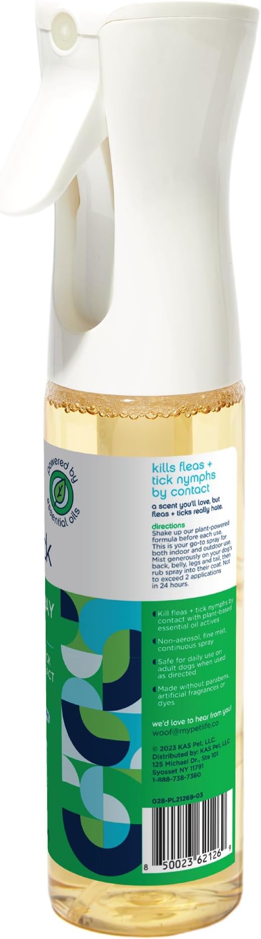 Pet Life Unlimited Plant-Powered Flea and Tick Spray for Dogs, Daily Flea Spray for Dogs - Plant-Powered Flea and Tick Prevention for Dogs with Plant-Based Essential Oils - USA Made - 10oz (Pack of 1) PetLifeUnlimited