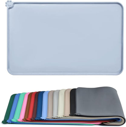 AUDWUD Silicone Waterproof Dog Cat Pet Feeding Mats,Anti Slip Pet Bowl Mats,Pet Feeding Mat,21" x 15" - PAWPICO