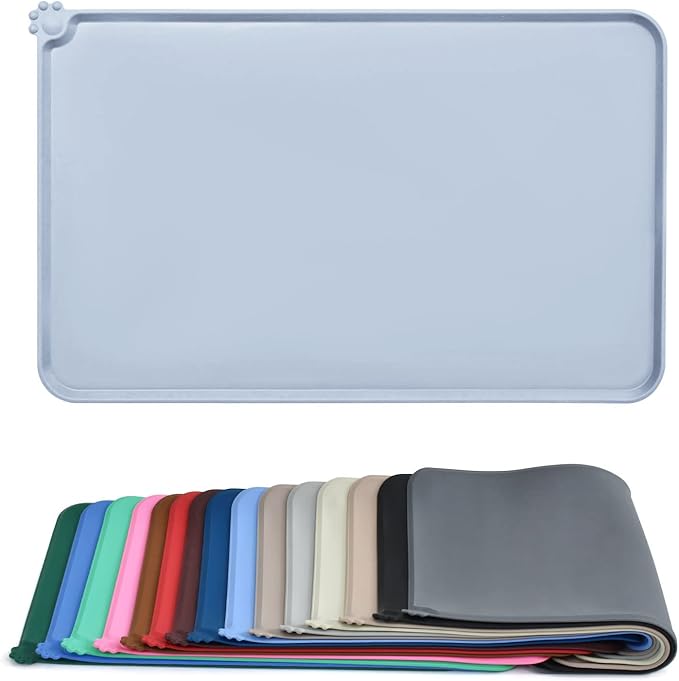 AUDWUD Silicone Waterproof Dog Cat Pet Feeding Mats,Anti Slip Pet Bowl Mats,Pet Feeding Mat - PAWPICO