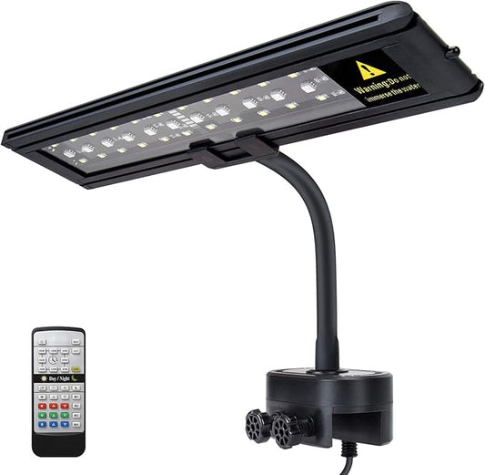 IREENUO Aquarium LED Light, Full Spectrum Fish Tank Clip on Light with Remote, Color Changing Lighting for Reef Coral Aquatic Plants and Fish Keeping (10W（11.8inch）) SpeciallyforyourpettoprovideavarietyofqualityproductsYearsofresearchexperienceinpetwarmcoattoprovideyourpetwiththewarmestprotectioninwinter