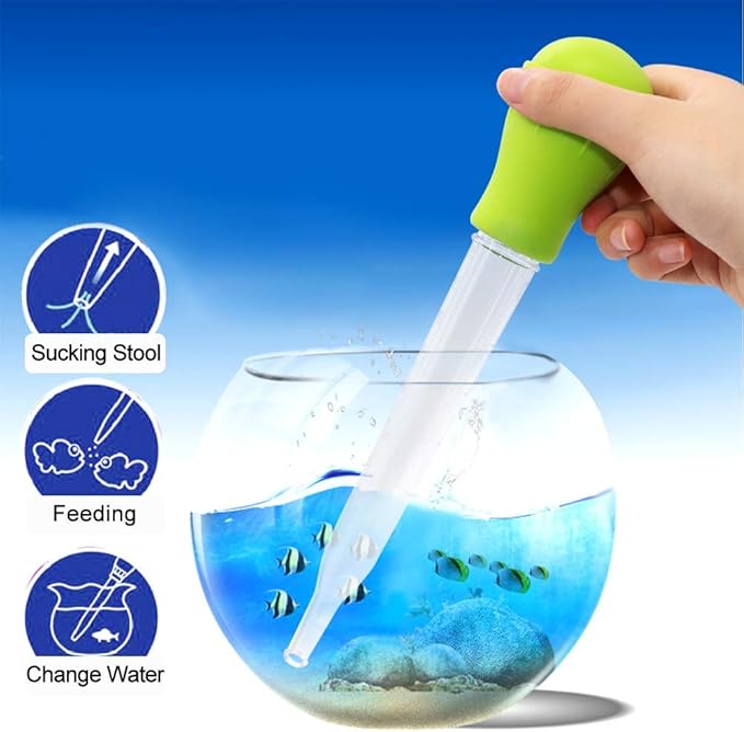 SLSON Aquarium Coral Feeder Waste Cleaner for Fish Tank Maintenance Long Pipette Suction Dropper Tool Acrylic Water Transfer Waste Remover Fish Feeder (20.4 inches) SLSON