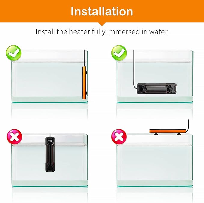 hygger Aquarium Heater 300W/500W/800W/1000W, Submersible Fish Tank Heater with Digital LED Controller and Intelligent Leaving Water Automatically Stop Heating System, for Freshwater and Saltwater hygger