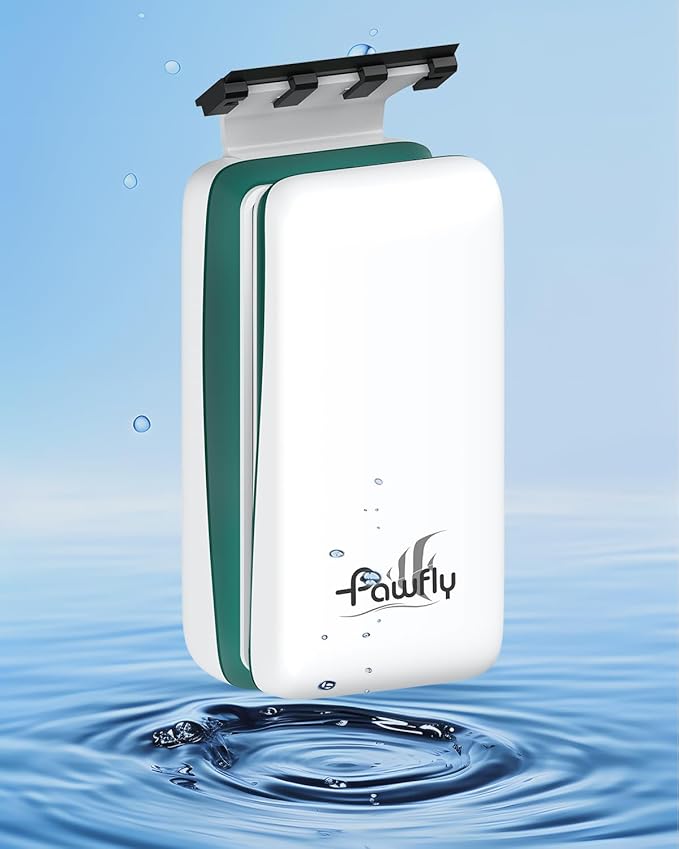 Pawfly Strong Magnetic Fish Tank Cleaner Aquarium Magnetic Glass Cleaner Brush with 2 Detachable Scrapers, Floating Scrubber Brush Cleaning Tool for 1/4-1/2 Inch Thick Glass Pawfly