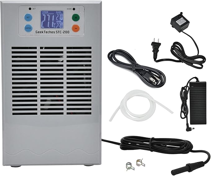 Electronic Aquarium Water Chiller Aquarium Digital Fish Cooling Heating Machine 35L 100W 100-240V Cold and Warm Water Machine for Home Plumbing Equipment(US Plug) ViaGasaFamido