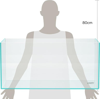 Landen 100P 50 Gallon Rimless Low Iron Aquarium Tank, W39.4×D17.7×H17.7 in(100x45x45cm) 10mm Thickness with Black Nano Foam Leveling mat Included Landen