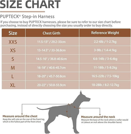 PUPTECK Adjustable Dog Harness Collar and Leash Set Step in No Pull Pet Harness for Small Medium Dogs Puppy and Cats Outdoor Walking Running, Soft Mesh Padded Reflective Vest Harnesses, Red XL PUPTECK