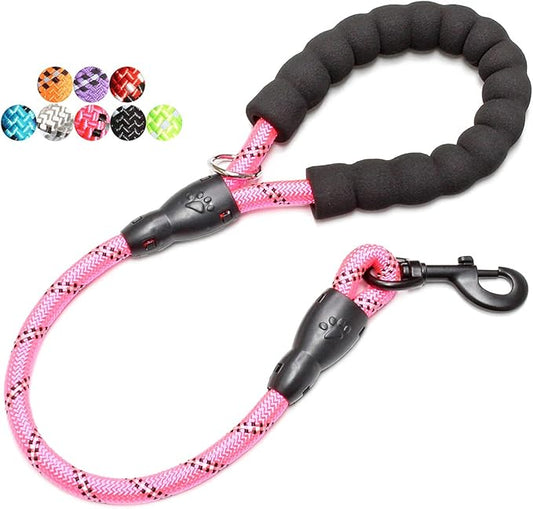 BAAPET 2/4/5/6 FT Dog Leash with Comfortable Padded Handle and Highly Reflective Threads for Small Medium and Large Dogs (2FT-1/2'', Pink) BAAPET