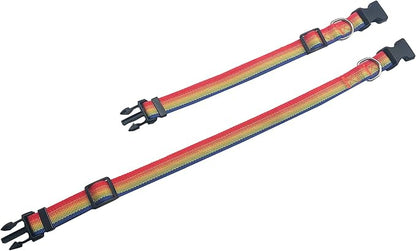 Adjustable Nylon Dog Collar, pet Collar 1 Inch 3/4 Inch 5/8 Inch Wide, for Large Medium Small Dogs (S(5/8" x 11-16"), Rainbow) - PAWPICO