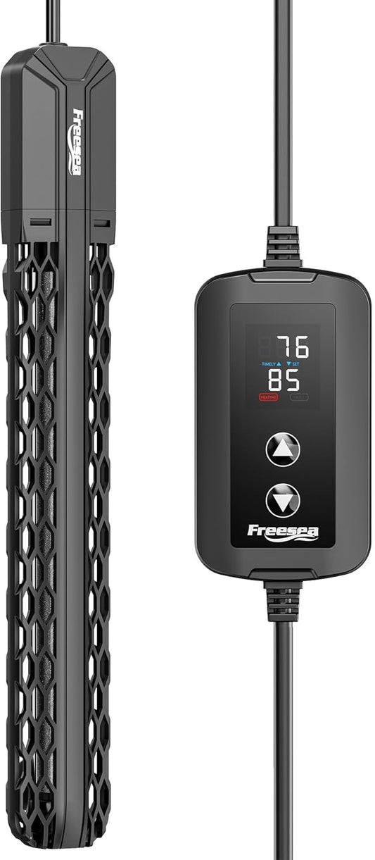 FREESEA Aquarium Heater for Fish Tank: 100W/200W/300W/500W Submersible Fish Tank Heater with Over-Temperature and Off-Water Protection for 75-120 Gallon Saltwater and Freshwater FREESEA