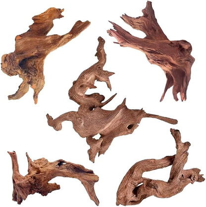 Natural Small Coral Driftwood for Aquarium Decor Fish Tank Decorations Reptile Decor, Assorted Driftwood Branch 5-8" Pack of 5 Jorewood