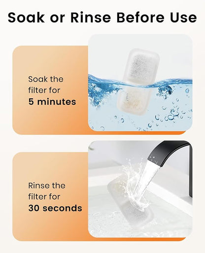 oneisall Cat Water Fountain Filters Replacement, 8 Pack Cat Fountain Filters for 67oz/2L Stainless Steel Cat Fountain Filters, Filters for Cat Water Fountain Easy to Install and Clean - PAWPICO