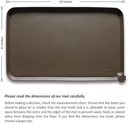 Hoki Found Silicone Pet Food Mats Tray - Non Slip Pet Dog Cat Bowl Mats Placemat - Dog Pet Cat Feeding Mat - Waterproof Dog Cat Food Mats -Pet Water Mats for Carpet - Coffee - PAWPICO