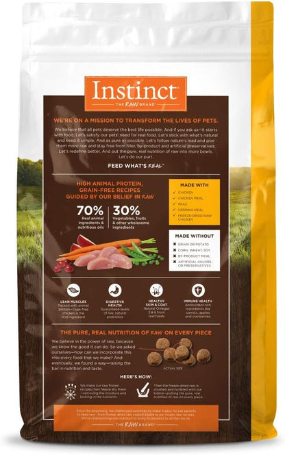 Instinct Dog Food, Grain Free Dog Food Dry, High Protein, Raw Coated Dog Food, Dog Kibble, Original Real Chicken, 22.5 lb. Bag - PAWPICO