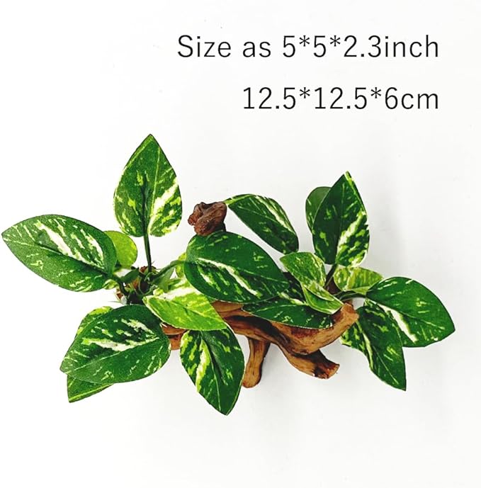 Smoothedo-Pets Fish Tank Decorations Aquarium Decor 5inch Ornaments Betta Leaf pad Hammock Artifical Driftwood Cave Goldfish Bowl Accessories (Type-J) EnvironmentFriendlyArtificialPlasticPlantAquariumDecoration