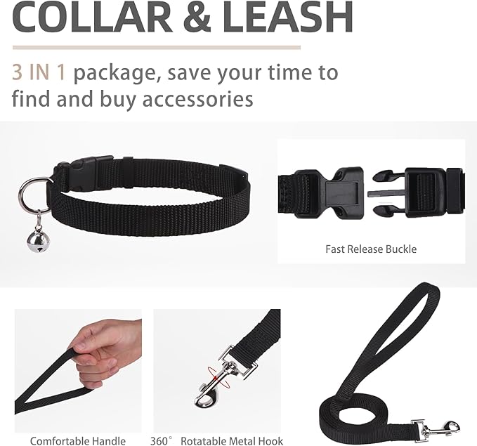 PUPTECK Adjustable Dog Harness Collar and Leash Set Step in No Pull Pet Harness for Small Medium Dogs Puppy and Cats Outdoor Walking Running, Soft Mesh Padded Reflective Vest Harnesses PUPTECK