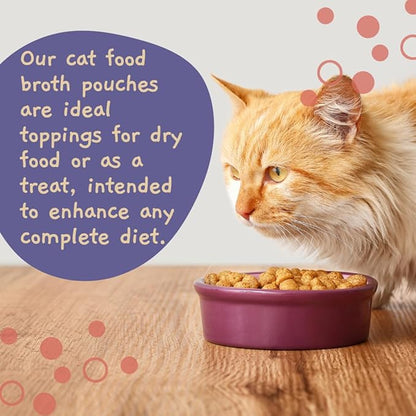 MOOCHIE Grain Free Creamy Seafood Multipack Cat Broth - Real Salmon, Shrimp, Kanikama - No Artificial Flavors or Preservatives - 16 x 1.4 oz Pouch - PAWPICO