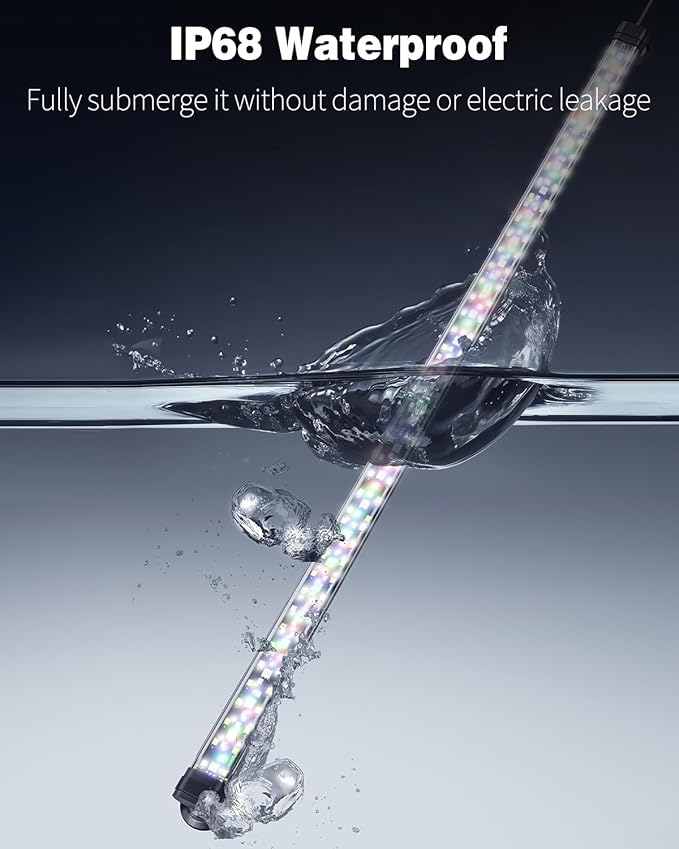 Pawfly 14W 24/7 Aquarium LED Light for 30 to 40 Fish Tank with Full Spectrum Brilliant White Blue Red Green Lights Multi-Colored LEDs with D/N Mode Single Color Effect Timer and Adjustable Brightness Pawfly