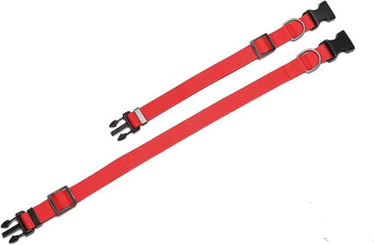 Adjustable Nylon Dog Collar, pet Collar 1 Inch 3/4 Inch 5/8 Inch Wide, for Large Medium Small Dogs（3/4 Inch, Red） - PAWPICO