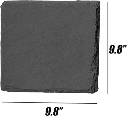 Reptile Basking Platform 2Pcs 9.8'' Large Tortoise Rock Plate Slate Feeding Platform Food Dish Bowl Turtle Bathing Rock Rest Terrace for Chameleon Lizard Bearded Dragon Gecko Snake Frog Newt (25CM) Tfwadmx