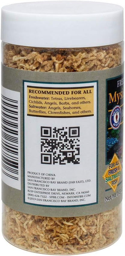 San Francisco Bay Brand Freeze-Dried Mysis Shrimp - Premium Fish Food, Tetra Fish Food, Tropical Fish Food - Ideal for Freshwater and Saltwater Fish, Cichlids, Angels, Seahorses - 0.49 oz (14g) SanFranciscoBayBrand