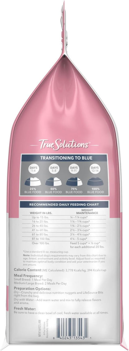 Blue Buffalo True Solutions Blissful Belly Digestive Care Natural Dry Food for Adult Dogs, Chicken, 4-lb Bag - PAWPICO