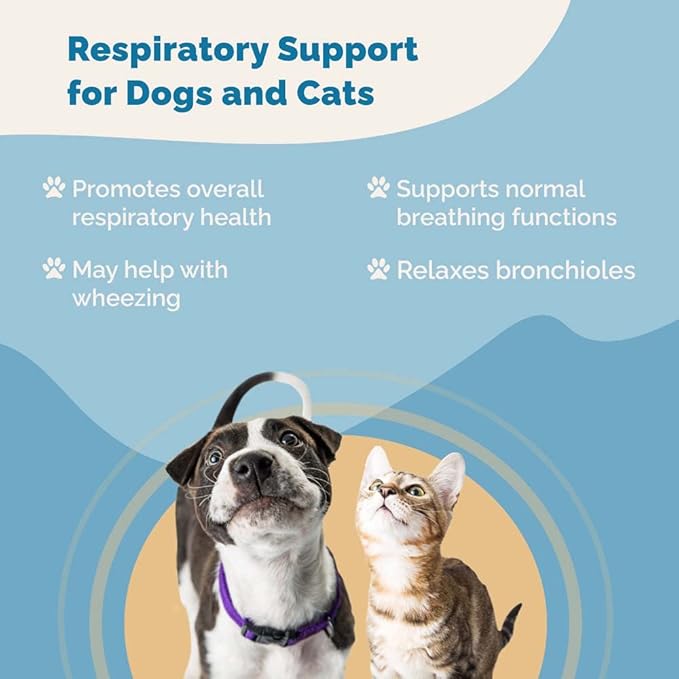 PranaPets Respiratory Support Supplement for Dogs & Cats | Naturally Promotes Optimal Respiratory Function in Pets | Safely aids with Symptoms of Seasonal Allergies PranaPets-HerbalRemedies