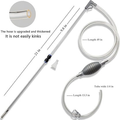 10 Gallon Fish Tank cleaner and Aquarium Water Changer Siphon with a Thinner Tubing. Perfect for Cleaning Small Tanks, Gravel Vacuum for Aquarium Kit AREPK