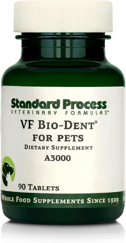 Standard Process VF Bio-Dent for Pets - Bone Growth & Healthy Tissue Support Pet Supplement - Overall Mouth Health Support Supplement - Nutritional Supplement for Cats & Dogs - 90 Tablets StandardProcess