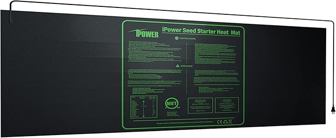 iPower 48" x 20" Waterproof Durable Seedling Heat Mat Warm Hydroponic Plant for Indoor Gardening Germination Starting, 1 Pack New iPower