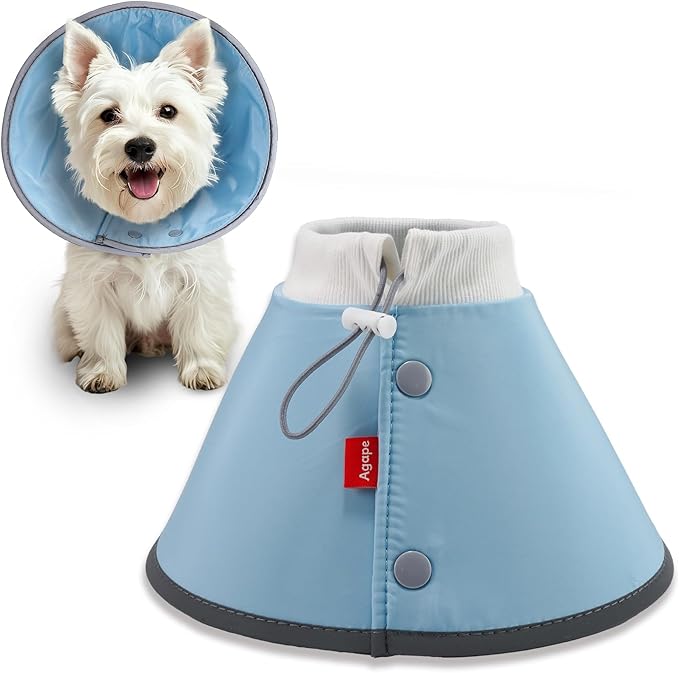 Agape Soft Dog Cone for Small Dogs & Cats, Comfy Dog Recovery Collar After Surgery, Adjustable E Collar Alternative to Stop Licking, Protective Elizabethan Collar for Pup&Kitty, Comfortable Dog Cones Agape